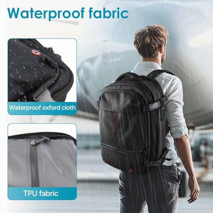travel inspira Backpack for Travel, 60L Expandable Vacuum Backpack with Electric Vacuum Pump, Water-Resistant & TSA Anti-Theft for Airplane Vacuum Seal Compression Air-Seal Bag for Travel - color: Black