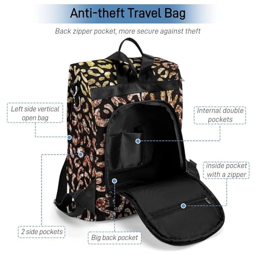 Women Fashion Backpacks Gradient Bling Leopard Print Handbags for Women Anti Theft Fashion Back Pack Shoulder Bag - color: Gradient Bling Leopard Print, size: No Custom