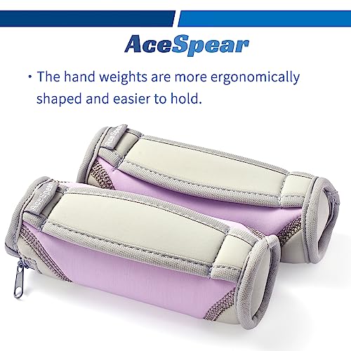 AceSpear Hand Weights for Women Men 1lb 2lbs 3lbs 4lbs Soft Dumbbells of 2, Detachable Walking Weight for Aerobics, Jogging, Running - color: Purple, style: 1 lb x 2