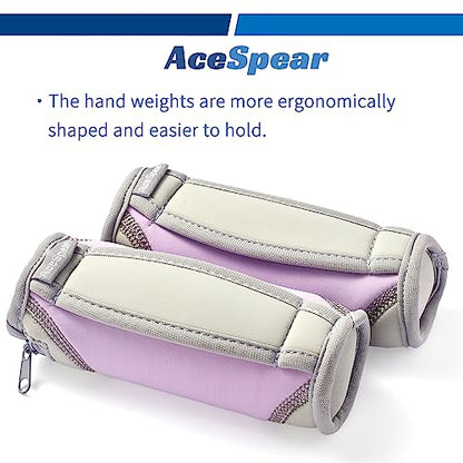 AceSpear Hand Weights for Women Men 1lb 2lbs 3lbs 4lbs Soft Dumbbells of 2, Detachable Walking Weight for Aerobics, Jogging, Running - color: Purple, style: 3 lbs x 2