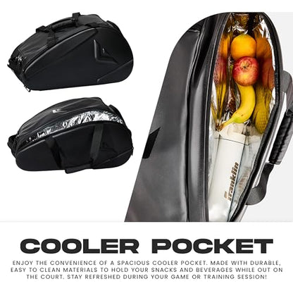 Franklin Sports Pickleball Pro Series Bag II - Court Backpack + Duffel Bag for Paddles, Balls + Equipment Storage - color: Black