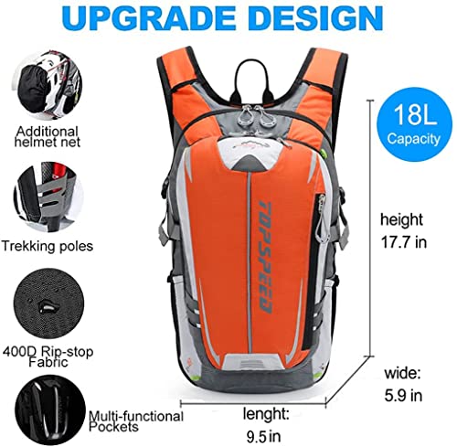 INOXTO Hydration Pack Backpack，18L Hydration Pack Lightweight Water Backpack with 2L Water Bladder Bag Daypack for Hiking Running Cycling Camping Hunting for Women Men