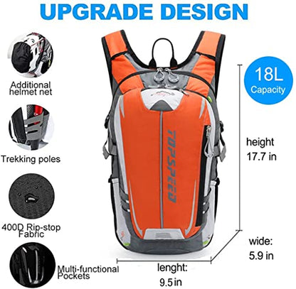 INOXTO Hydration Pack Backpack，18L Hydration Pack Lightweight Water Backpack with 2L Water Bladder Bag Daypack for Hiking Running Cycling Camping Hunting for Women Men