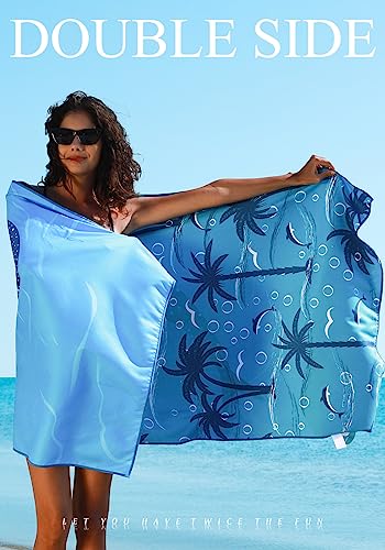 Yongoes 2 Pack Microfiber Lightweight Thin Beach Towel Sand Free Quick Dry Super Absorbent Large Towels for Swimming Pool Yoga Gym Travel Vacation Beach Accessories Essentials Turtle Whale Shark - color: 2 Pack Turtle Whale Shark