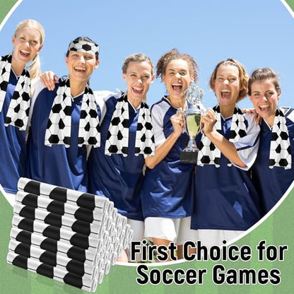 30Pcs Soccer Cooling Towels for Neck and Face 40 x 12 Inch Ball Sports Team Gifts Workout Ice Towel for Gym Sweat Microfiber Breathable Chilly Bulk Neck Wraps for Athletes Camping Travel Outdoor - style: Soccer Ball