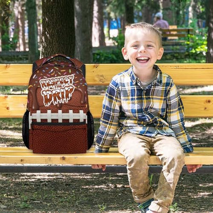 Football Backpack for Boys Kids School Backpack - Sport Theme Bookbag for Elementary Middle Back to School Gifts (17 Inch) - color: Brown