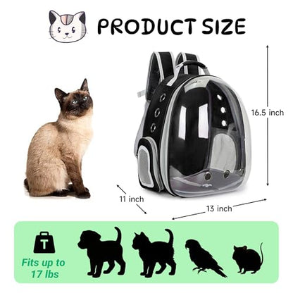 Cat Bubble Backpack Carrier for Small Medium Dogs Cats Carrying Bag, Airline Approved Pet Travel Carrying Bag Dog Hiking Walking Outdoor Backpack (Black) - color: Black