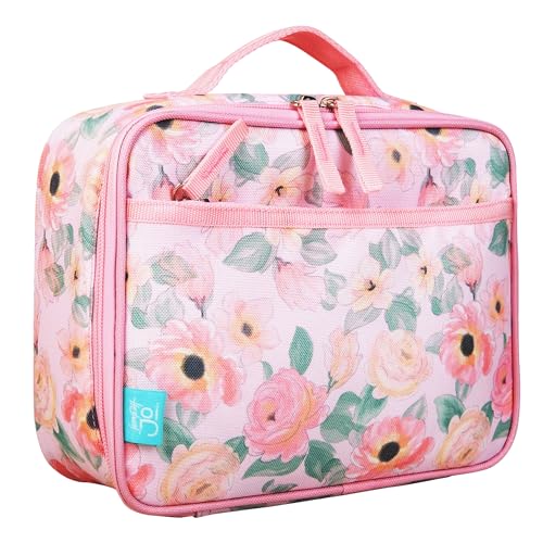 Wildkin JumpOff Jo Insulated Lunch Box – Keeps Food Hot or Cold, BPA-Free with Mesh Pockets & Easy-Clean Lining – Ideal for School, Travel & Daycare - Floral Watercolor - color: Floral Watercolor, size: 9.75 x 7 x 3.25 inches