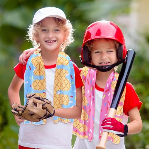 Breling 30 Pcs Baseball Cream Drip Cooling Towels 40"x12" Ice Cooling Towels Microfiber Sweat Sport Rags Absorbent Chilly Washcloth for Hot Weather Workout Yoga Gym Coach Gift Sport Party Favors - style: Baseball Cream Drip