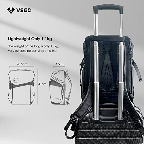 VSGO Black Snipe Camera Backpack 16L – Lightweight 1.1kg Professional DSLR/SLR Photography Bag for Sony, Canon, Nikon Cameras, DJI Stabilizers, Travel & Outdoor Use - size: 16L