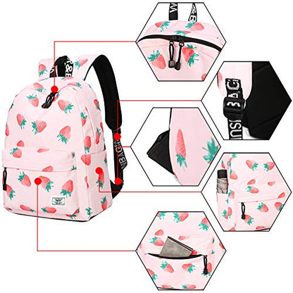 mygreen Kids Backpack, Kawaii Girls Backpack for School - color: Strawberry