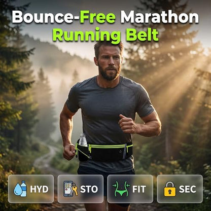 Unisex Running Belt with Water Bottle Holder, Water Resistant Reflective Waist Pack, No Bounce Slim Workout Fanny Pack with Adjustable Strap for Running Hiking Cycling, Fits Phones Keys Cards (Grey) - color: Grey