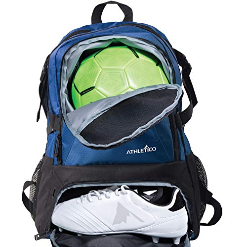 Athletico National Soccer Bag - Backpack for Soccer, Basketball & Football Includes Separate Cleat and Ball Holder - color: Blue