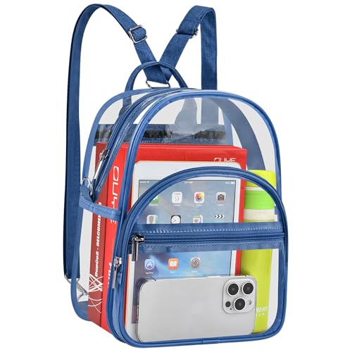 Oraben Small Clear Backpack, Clear Bag Stadium Approved, Small Transparent Backpacks See Through Bag for Concert Security - color: Blue, size: Small