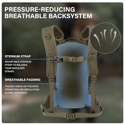 Mardingtop10L Small Tactical Molle Hydration Backpack,Cycling Backpack for Biking,Cycling and Running EDC Daypack - color: Khaki-New