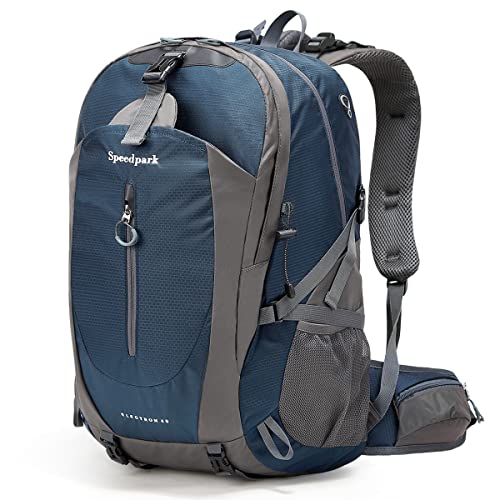SPEEDPARK Hiking Backpack 40L Waterproof Hiking Daypack with Rain Cover, Outdoor Trekking Travel Backpacks for Men Women - color: A Royal Blue