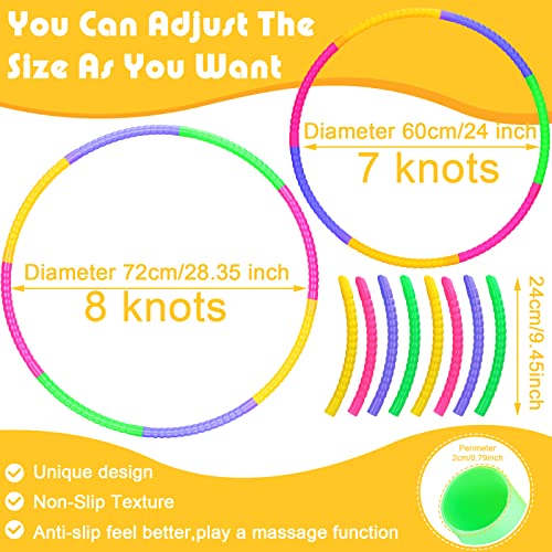 Vinsot Toy Hoop Detachable Plastic Hoops Exercise Equipment Toy Adjustable Rings for Sports Party Game Dance Pet Training - color: Vinsot