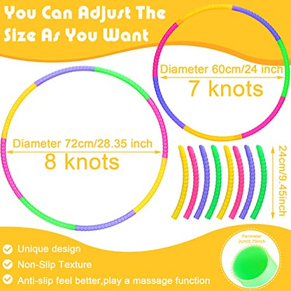 Vinsot Toy Hoop Detachable Plastic Hoops Exercise Equipment Toy Adjustable Rings for Sports Party Game Dance Pet Training - color: Vinsot