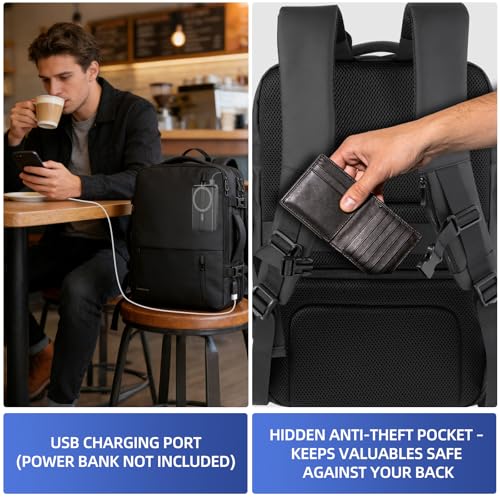 TPAID Vacuum Backpack 28L-46L with Built-in Pump, Fits 19" Laptop - size: 19 IN