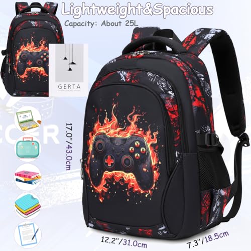 Meisohua Backpack for Boys Elementary Middle School Bags for Boy Kids Bookbags Teenager Casual Daypack Water Resistant Game Backpack - color: Black Game Backpack