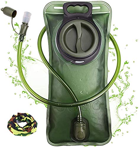 Hydration Bladder, 1.5-2-3L Water Bladder for Hiking Backpack, BPA-Free Leak Proof Water Reservoir Storage Bag, Water Pouch Hydration Pack for Camping Cycling Running - color: 3L Water Bladder - Military Green