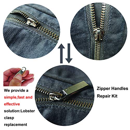 Zpsolution Zipper Pull Replacement Metal Zipper Handle Mend Fixer for Luggage Suitcases Bag - color: 2Pcs Black
