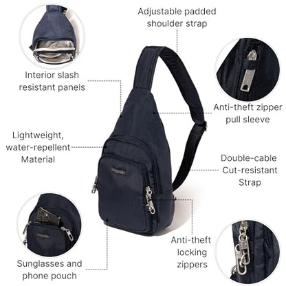 Baggallini Securtex Anti-Theft Daytripper Sling - color: French Navy