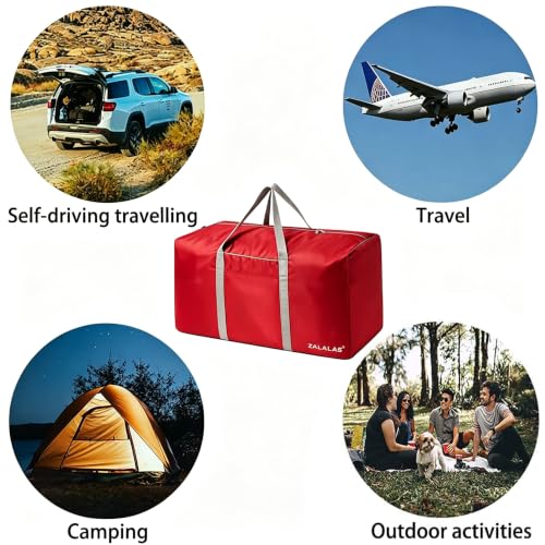 Travel Duffle Bag,96L Extra Large Duffel Bag Lightweight,Waterproof Duffle Bag for Men Women,Black (Red) - color: Red