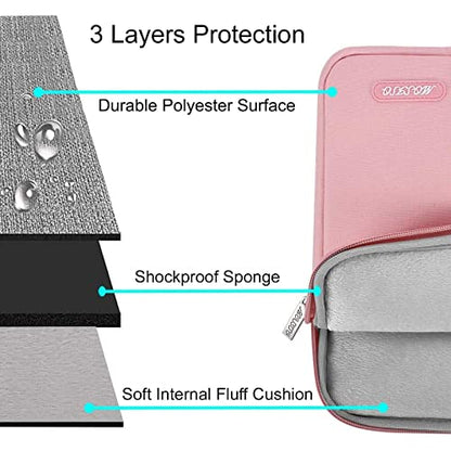 MOSISO Laptop Case 13.3 inch, 13-13.3 inch Laptop Sleeve Compatible with MacBook Air/Pro 13/Pro 14 M5 M4 M3 M2 M1, HP Dell ASUS Lenovo,Polyester Vertical Computer Sleeve Bag with Pocket, Pink - color: Pink, size: 13.3 inch