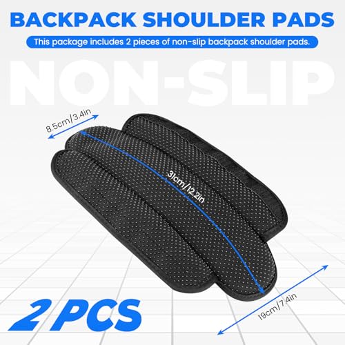 LELE LIFE 2 Pack Shoulder Strap Pads with Non-Slip Dots, Breathable Ultra Thick Shoulder Pads Cushion for Backpack Straps, Crossbody Bag, Guitar, Belt, Camera, Black
