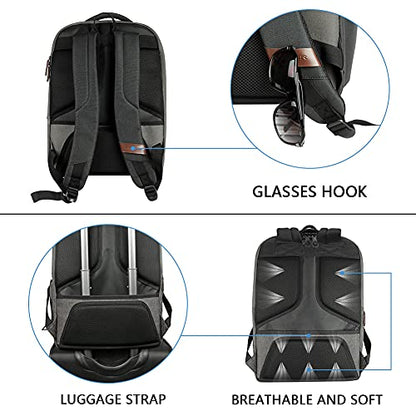 KROSER Laptop Backpack Large Computer Backpack Fits up to 17.3 Inch Laptop with USB Charging Port Water-Repellent Casual Daypack for Travel/Business/College/Women/Men-Grey - color: A-grey-17.3"