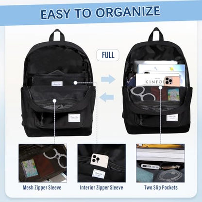 Chase Chic School Backpack for Men Women,Water Resistant Bookbag/Schoolbag/Daypack for Teen Boys Girls High School,College,Work,Travel All Black - color: All Black
