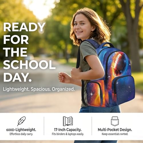 Ball Lightweight 17-Inch Laptop Backpack Multi-Pocket Daypack with Padded Sleeve for Travel School Office and Everyday Commute - color: Ball2