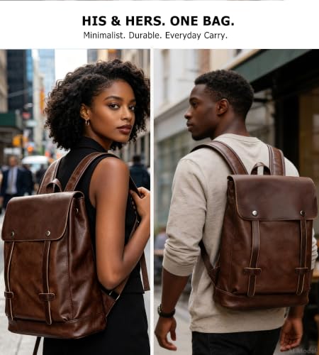KingTo Anti Theft Laptop Backpack for Men Women, Lightweight Travel Bag | Lightweight business backpack, laptop storage and anti-theft travel styling support commute, campus and daily trips - color: Coffee