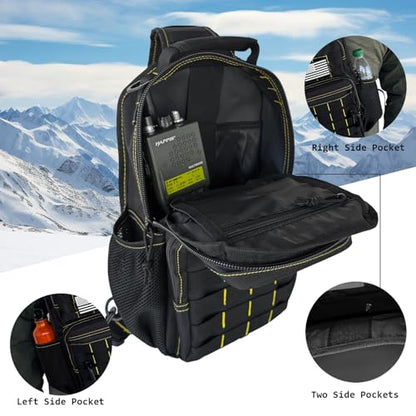 Rover Sling Pack Tactical Shoulder Sling Bag Backpack with Bottle Holder Crossbody Chest Bag, Black with Yellow - color: Black With Yellow