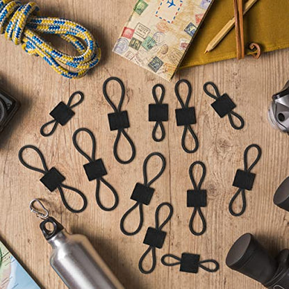 Elastic Webbing Binding Ribbon Multipurpose Backpacks Attachments Tactical Molle Backpack Accessories, Tactical EDC Gear (12 Pieces Black 3 Size Kit)