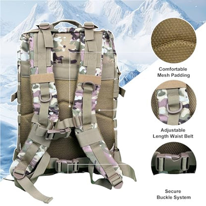 50L Large Military Tactical Backpack Molle Army Assault Pack for Travel Camping Hiking Fishing Backpack for men (Comouflage) - color: Comouflage