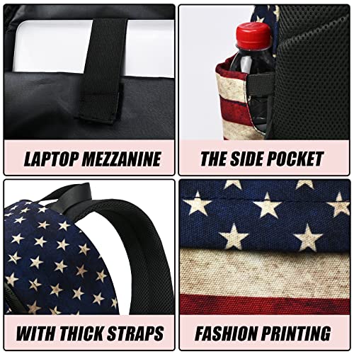 Travel Backpack for Men and Women,Classic Mini Backpack,Hiking, Lightweight Casual College Bookbag Daily Bag Daypack for Travel,Work,Gym (Flag) - color: Stars Stripes