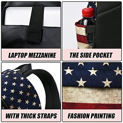 Travel Backpack for Men and Women,Classic Mini Backpack,Hiking, Lightweight Casual College Bookbag Daily Bag Daypack for Travel,Work,Gym (Flag) - color: Stars Stripes