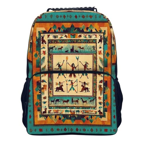 Supdreamc Rucksacks Lightweight Multipurpose Anti-Theft Southwestern Native American Indian Shoulder Bag Large Capacity Business Computer Bag With Smooth Zippers - color: Pattern 432