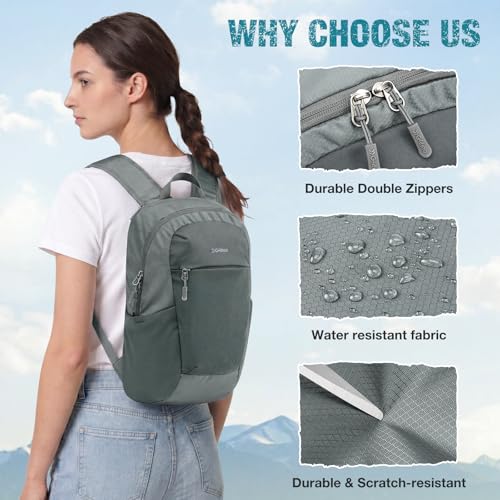 G4Free 18L Hiking Backpack Small Lightweight Foldable Packable Travel Daypack with Thickened Back Panel for Men Women (Grey) - color: Grey