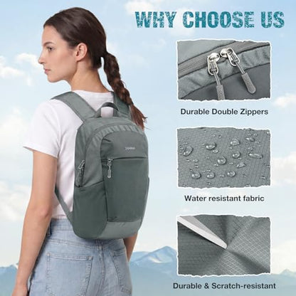 G4Free 18L Hiking Backpack Small Lightweight Foldable Packable Travel Daypack with Thickened Back Panel for Men Women (Grey) - color: Grey