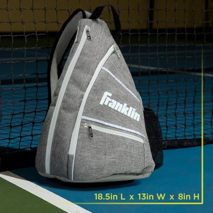 Franklin Sports Pickleball Bags - Sling Bag Backpack for Gear + Equipment - Men + Women - Holds Paddles, Balls + Accessories - color: Gray