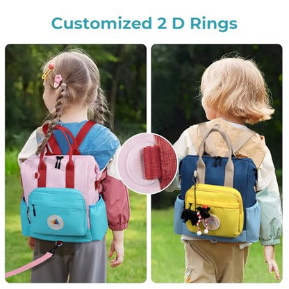 CLUCI Toddler Backpack For Girls, Toddler School Backpack For School & Travel, Small Kids Child Backpacks, Preschool Kindergarten Elementary Diaper bag Daycare Backpack - color: Pink and Blue