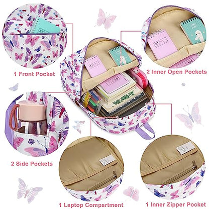 CAMTOP Preschool Backpack for Kids Girls Butterfly Toddler Backpacks Kindergarten School Bookbags(Age 3-8, Colorful Butterfly) - color: Green Butterfly28
