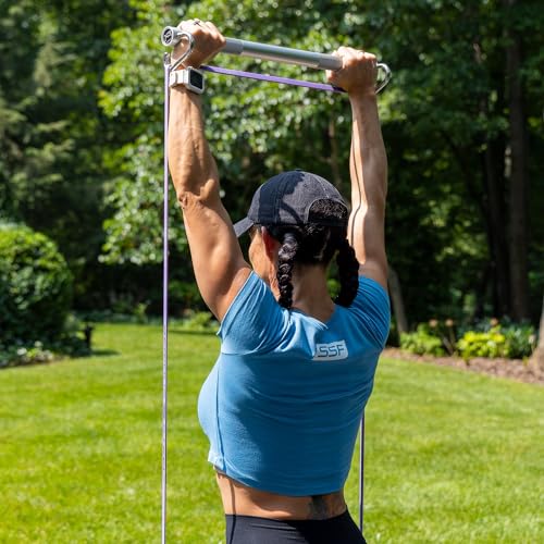 Serious Steel Fitness 37" Resistance Training Bands (Portable Exercise Band System Training Bands- Great for Individuals Looking for Tension Throughout The Exercise) - color: #1 Purple (5-35 lbs.)