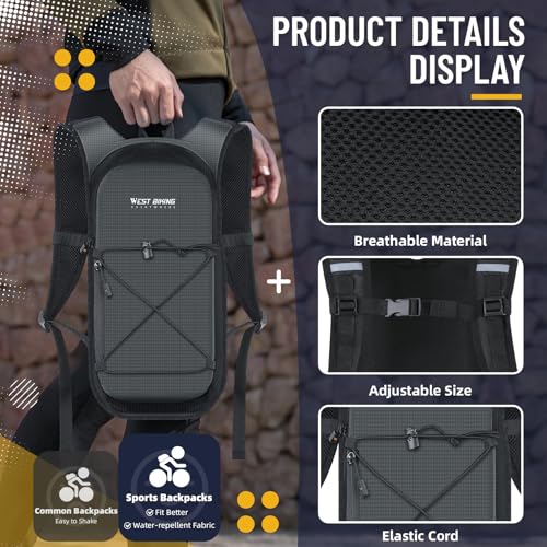 Hydration Backpack with 2L TPU Water Bladder, Lightweight Hiking Water Backpack, Running Hydration Pack for Cycling Climbing Camping Rave, Hydropack for Men Women - color: Black-gray