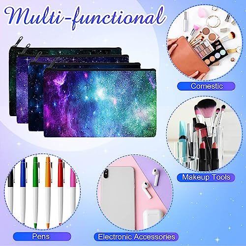 Reginary 20 Pcs Makeup Bags Gifts for Women Canvas Cosmetic Bags with Zipper Bulk Gift for Women Travel Purse Organizer Pouch Accessory, Toiletry Large Capacity, 7 x 4.3 Inch(Starry Sky) - style: Starry Sky