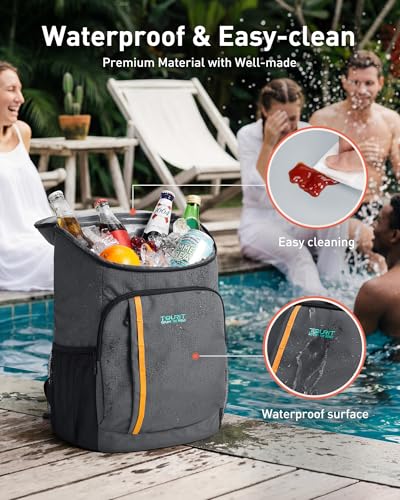 TOURIT Backpack Cooler Insulated 30 Cans, Lightweight Leak Proof Travel Cooler Bag, Soft Waterproof Cooler Backpack for Men Women, Camping Hiking Beach Travel Picnic - color: 01-Black