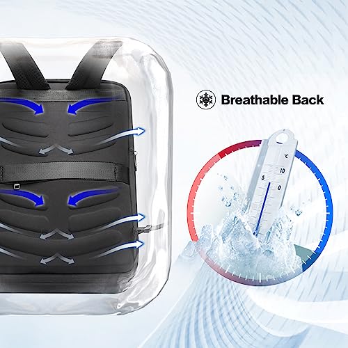 BOPai Hard Shell Tsa Laptop Backpack for Men Gaming Backpack for 17.3 inch Anti Theft Expansion Backpack Light Slim Black Usb Waterproof 15.6 Rucksack